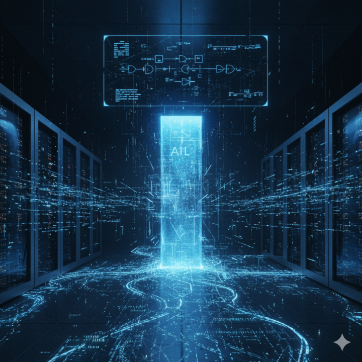 Data and AI concept glowing