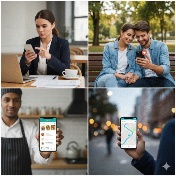 Person using smartphone in daily life
